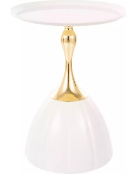 Odkládací stolek Piana 38 cm bílý/zlatý
