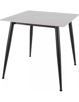 Jídelní stůl Rion 80 cm keramika bílý mramor/černý