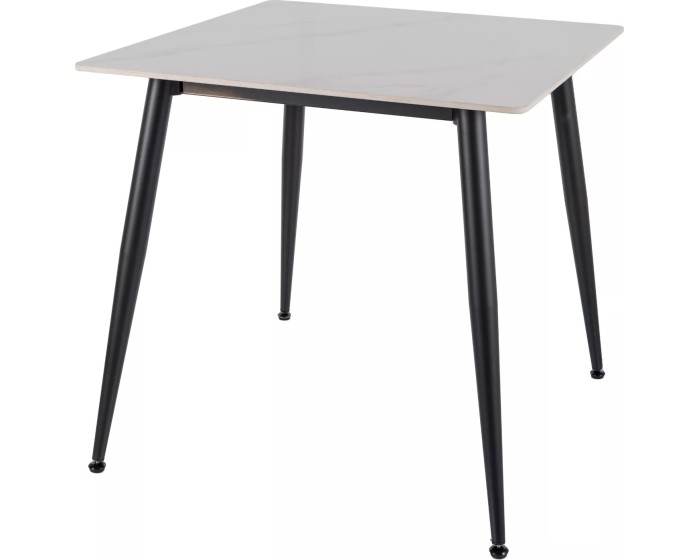 Jídelní stůl Rion 80 cm keramika bílý mramor/černý