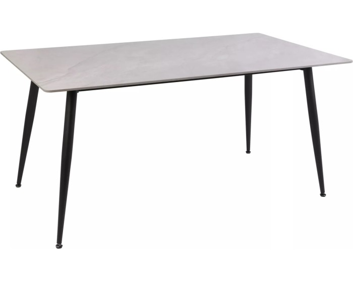 Jídelní stůl Rion 130 cm keramika šedý mramor/černý