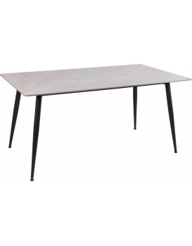 Jídelní stůl Rion 160 cm keramika šedý mramor/černý