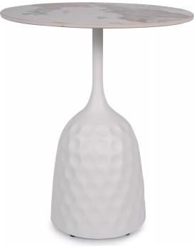 Odkládací stolek Salo A 50 cm bílý/bílý mramor