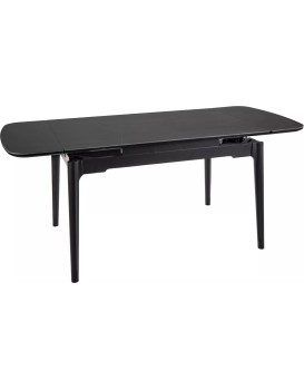 Jídelní rozkládací stůl Sento 120/180 cm keramika černý mramor/černý