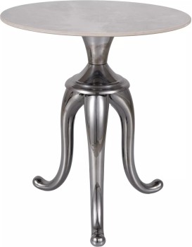 Designový odkládací stolek Snake 48 cm mramor/stříbrný