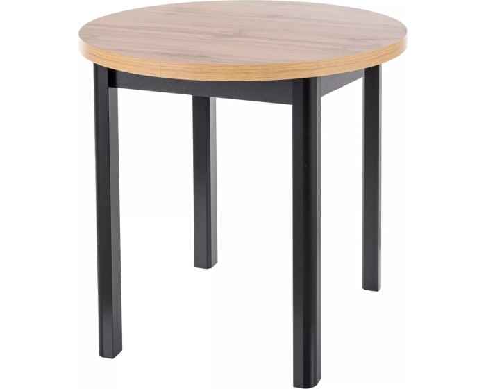 Kulatý jídelní stůl Adam 80 cm dub artisan/černý