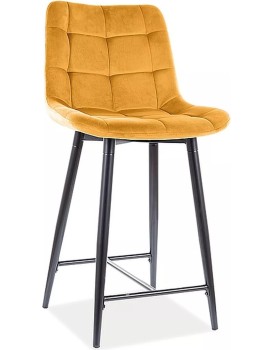 Sametová barová židle CHIC 90 cm curry