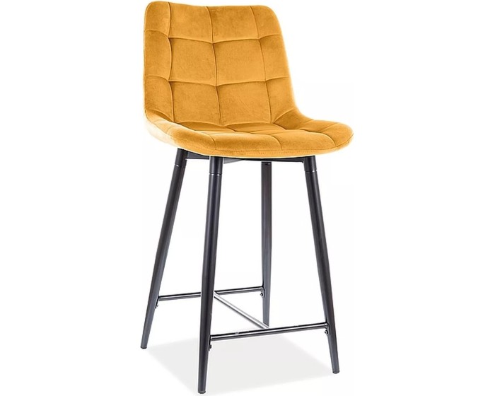 Sametová barová židle CHIC 90 cm curry