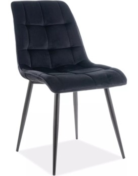 Čalouněná jídelní židle Chic Velvet černá