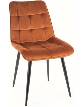 Čalouněná jídelní židle Chic Velvet oranžová