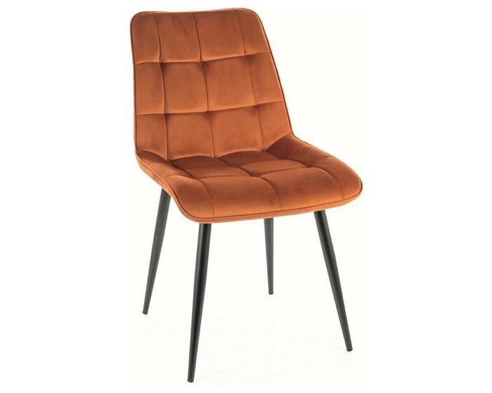 Čalouněná jídelní židle Chic Velvet oranžová
