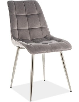 Čalouněná jídelní židle Chic Chrom Velvet šedá