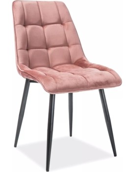 Čalouněná jídelní židle Chic Velvet růžová
