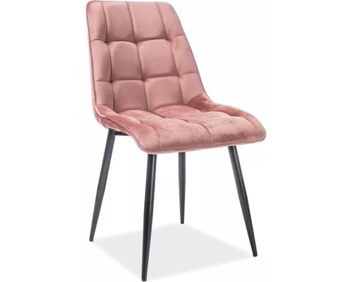 Čalouněná jídelní židle Chic Velvet růžová