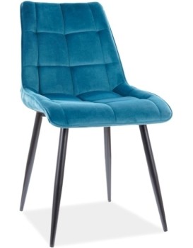 Čalouněná jídelní židle Chic Velvet tyrkysová