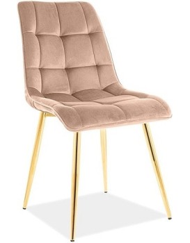 Čalouněná jídelní židle Chic Gold Velvet béžová