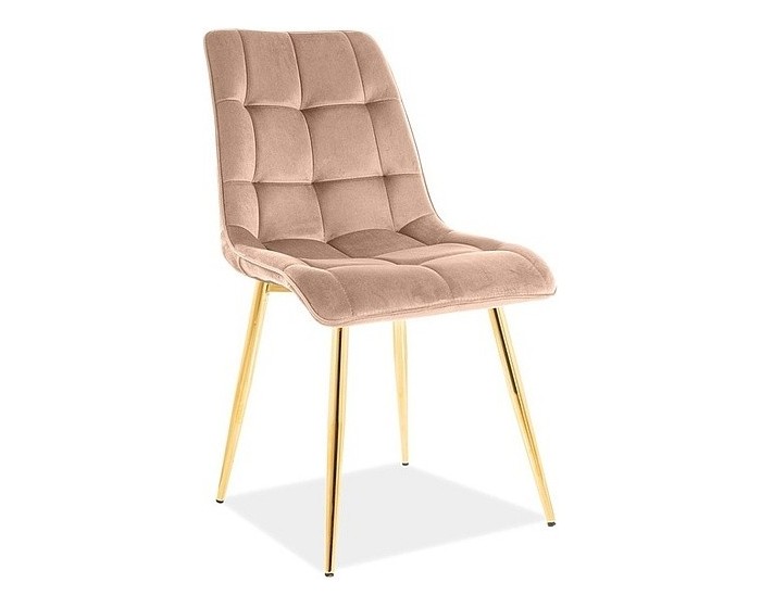 Čalouněná jídelní židle Chic Gold Velvet béžová