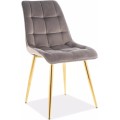 Čalouněná jídelní židle Chic Gold Velvet hnědá