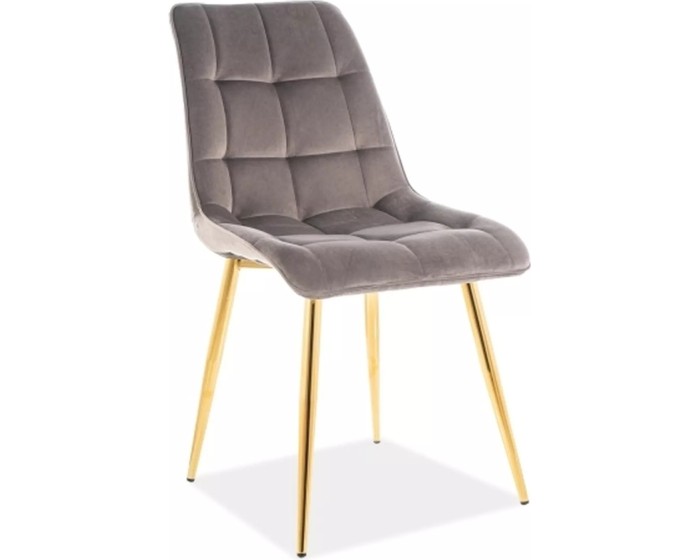 Čalouněná jídelní židle Chic Gold Velvet hnědá