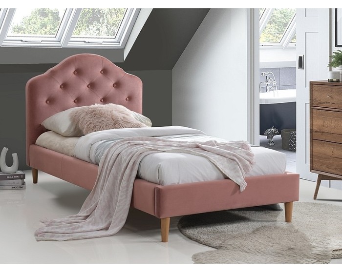 Čalouněná postel Chloe Velvet 90x200 růžová