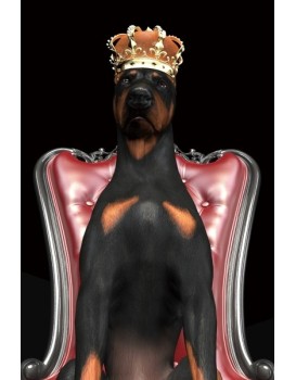 Obraz Dog in Crown 80x120 cm černý