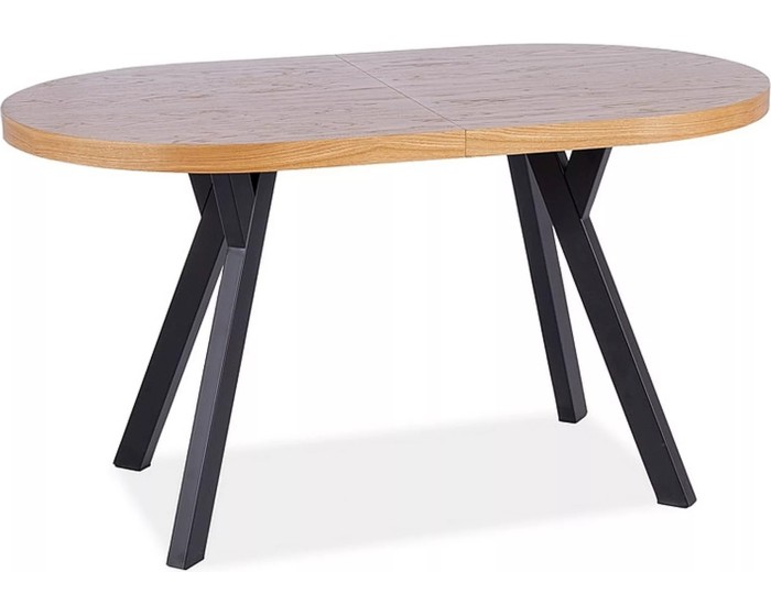 Jídelní rozkládací stůl Domingo 140/272 cm černý/dub přírodní