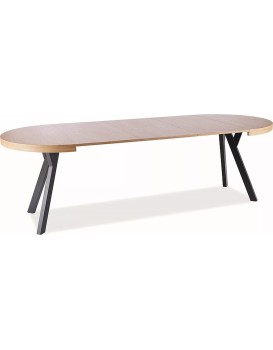 Rozkládací dýhový jídelní stůl Domingo 100/250 cm dub/černý