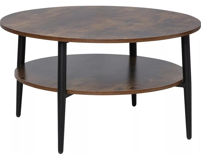 Konferenční stolek Ella 80 cm vintage/černý
