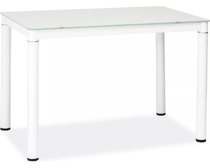Jídelní stůl Galant 110 cm čiré sklo/bílý