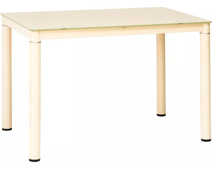 Jídelní stůl Galant 110 cm sklo/krémový