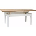 Rozkládací konferenční stolek Kleopatra 124/164 cm dub lancelot/bílý