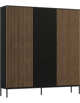 Šatní skříň Meorati 185 cm černá/dub Artisan