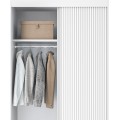 Šatní skříň Biancco se zrcadlem 120 cm bílá