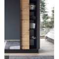 Šatní skříň Esville se zrcadlem 180 cm dub Artisan/černá
