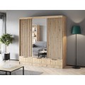 Šatní skříň Voodi se zrcadlem 180 cm dub Artisan