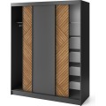 Šatní skříň Marrphy 180 cm dub Caramel/černá