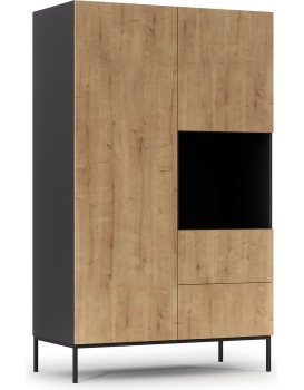 Šatní skříň Lanzzi 120 cm černá/dub Artisan