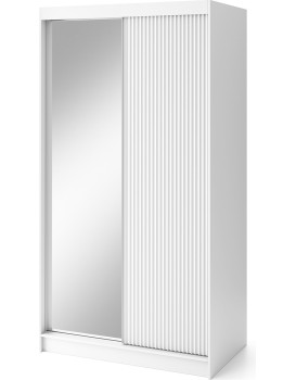 Šatní skříň Biancco se zrcadlem 120 cm bílá