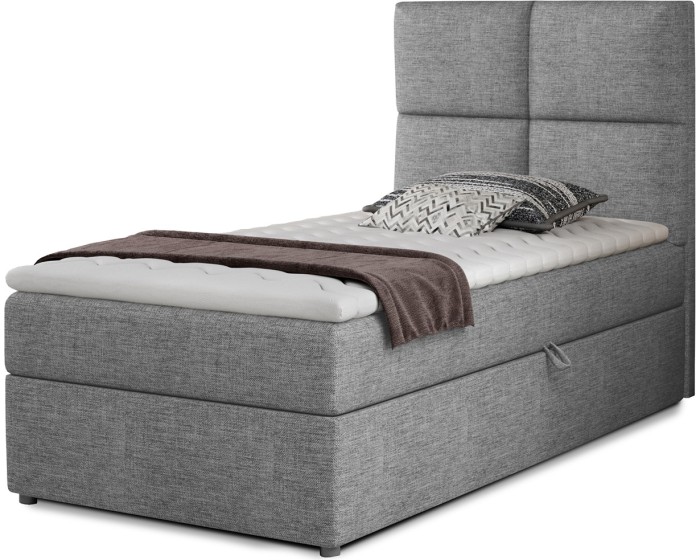 Čalouněná jednolůžková postel RIVIA 90x200 Sawana 21 světle šedá