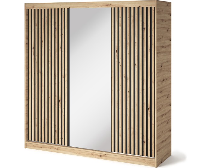 Šatní skříň Emerio se zrcadlem 180 cm dub Artisan