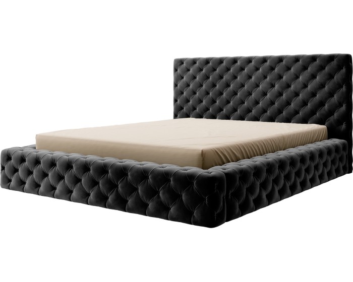 Dvoulůžková postel PRINCCE 140x200 Lukso 10 černá