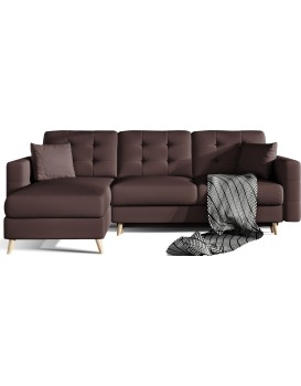 Rohová rozkládací sedací souprava ASGARD L 248 cm Soft 66 hnědá univerzální