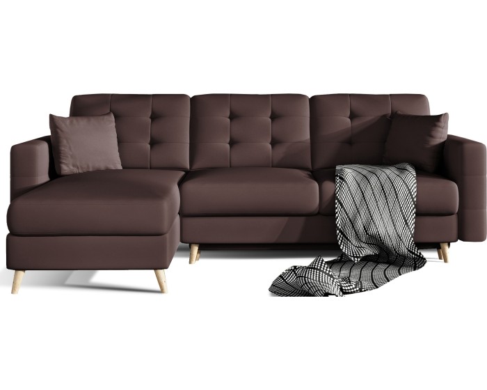 Rohová rozkládací sedací souprava ASGARD L 248 cm Soft 66 hnědá univerzální