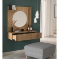 Závěsný toaletní stolek se zrcadlem Entsian 85 cm dub Artisan