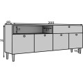 Komoda Dullum 200 cm bílá
