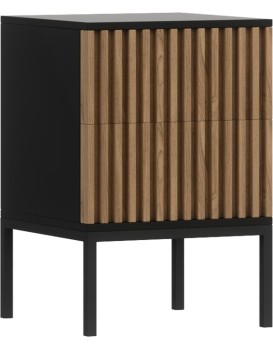 Noční stolek Meorati 40 cm černý/dub Artisan