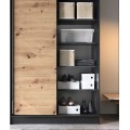 Šatní skříň Esville se zrcadlem 120 cm dub Artisan/černá