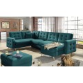 Rohová rozkládací sedací souprava ASGARD U 326 cm Mat Velvet 75 zelená univerzální