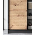 Šatní skříň Esville se zrcadlem 120 cm dub Artisan/černá