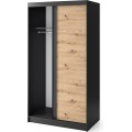 Šatní skříň Esville 120 cm dub Artisan/černá
