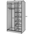 Šatní skříň Prescco se zrcadlem 120 cm černá